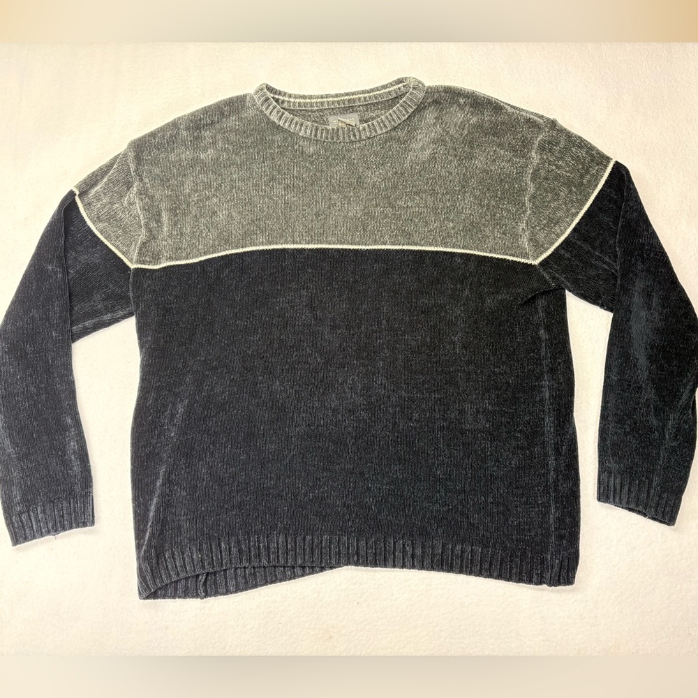 Alexander Lloyd Textured Knit Sweater Pullover Black Gray 3XLT Silk Wool Blend